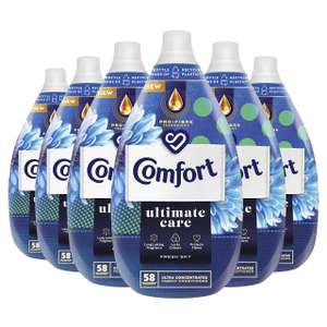Comfort Ultimate Care Fresh Sky Ultra-Concentrated Fabric Conditioner 6x870ml (348 washes) with voucher (£12.07-£10.60 with S&S)