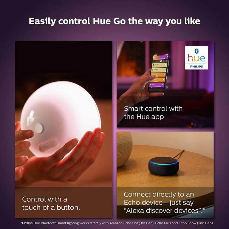 Philips Hue Go 2.0 White & Colour Ambiance Smart Portable Light with Bluetooth - £41.00 / £36.90 - selected accounts @ Amazon