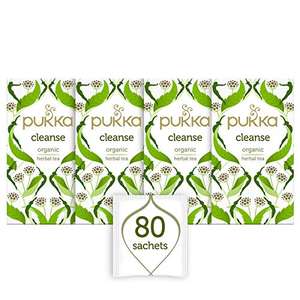 Pukka Herbs, Cleanse Organic Herbal Tea (Fennel, Aloe Vera, Peppermint, Dandelion & Nettle), 4 packs, 80 Sachets - £6 @ Amazon