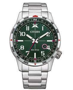 Citizen Eco-Drive Aviator Green Dial Watch BM7551-84X w.voucher