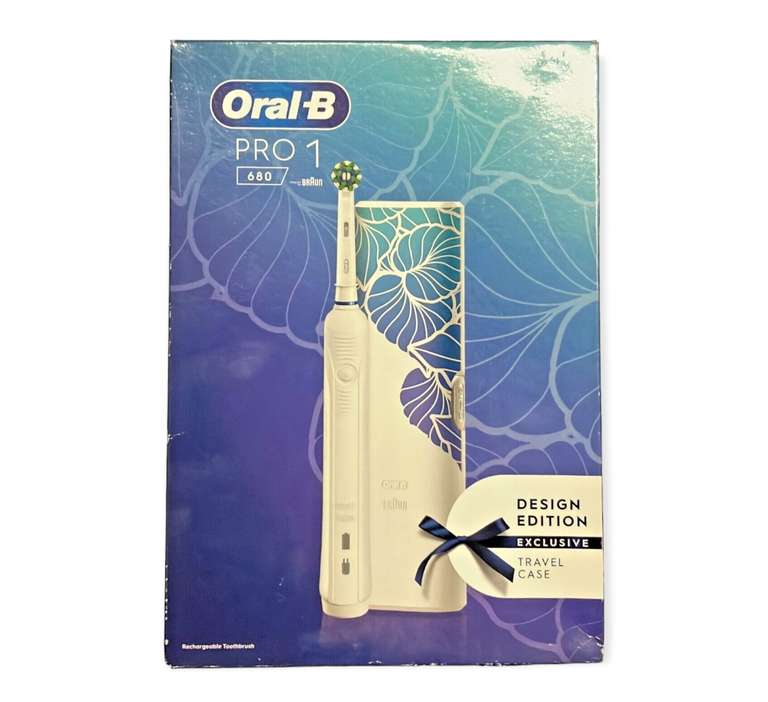 Oral B Pro 1 680 Exclusive White Floral Design Travel Case Edition £15 in Tesco Horwich