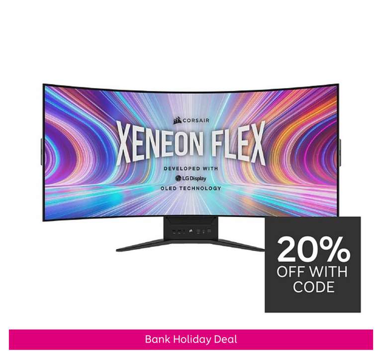 Xeneon Flex 45WQHD240 45-inch Widescreen OLED Black Bendable Monitor with code - Free click and collect