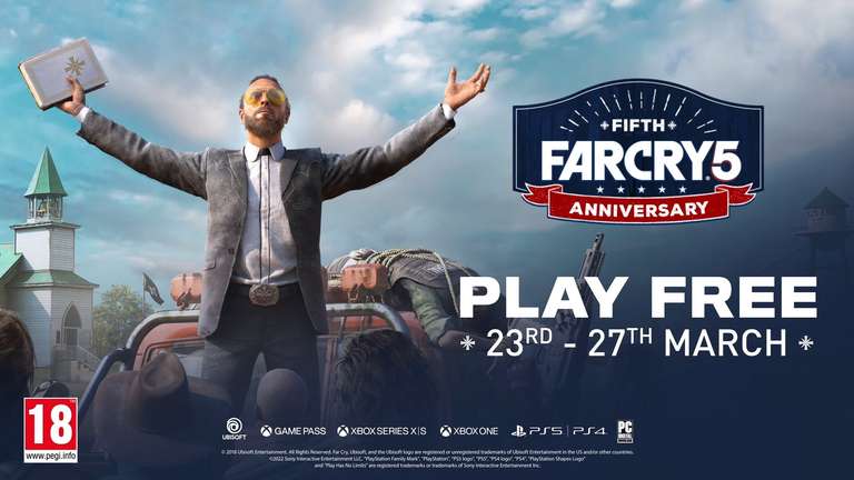 Far Cry 5 Free Weekend March 23-27 (PC, PS4, PS5, XBox) via Ubisoft