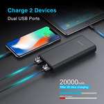 TECKNET Powerbank 20000mAh, Portable Charger PD2.0 with LED Indicator, Universal External Battery