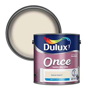 Dulux 5190851 Once Matt Emulsion Paint For Walls And Ceilings - Natural Calico 2. 5 Litres £10 @ Amazon