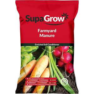 SupaGrow compost Farmyard Manure 50L (Buy 1 Get 1 Free) £4.95 (Free collection) @ Homebase