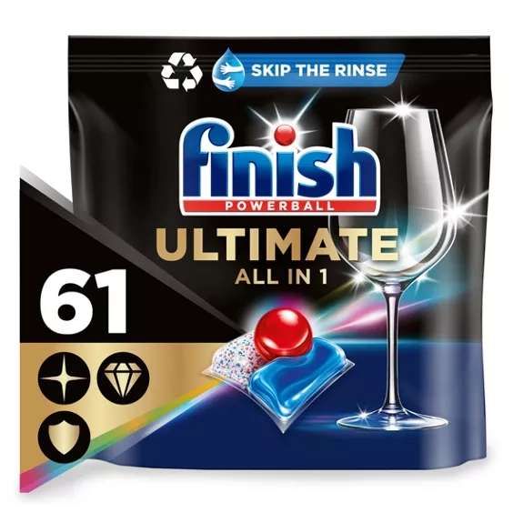 Finish Ultimate All in One Dishwasher Tablets Original, 61 Tablets +10% Cashpot.
