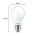 PHILIPS LED Frosted A60 Light Bulb 6 Pack [Warm White 2700K - E27 Edison Screw] 60W, Non Dimmable