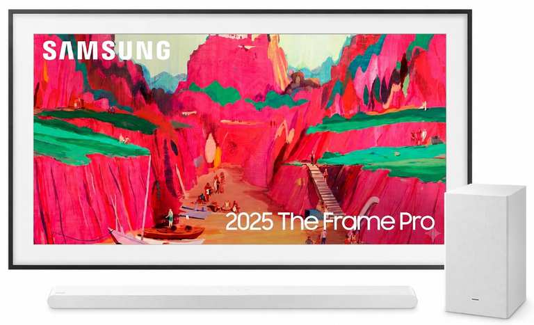 Samsung 65" The Frame Pro LS03WF, NQ4 AI Gen3 Processor, NEO QLED + Free S701D Soundbar / Subwoofer Via EPP / Student