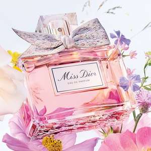 £5 off a 50ml bottle of Miss Dior plus a free gift and free delivery (extra 15% with code)