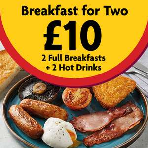 Two full English breakfasts (or Veggie/Vegan) + two hot drinks + 600 More Points = £10 ( takeaway / dine in) @ Morrisons Cafe
