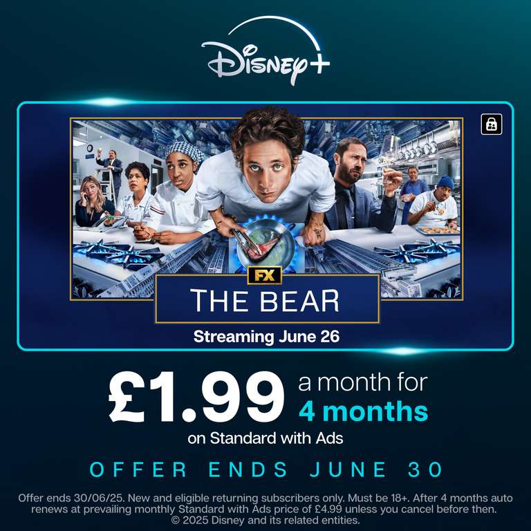 Disney+ £1.99/Month for 4 Months Standard with Ads at Disney+ | hotukdeals