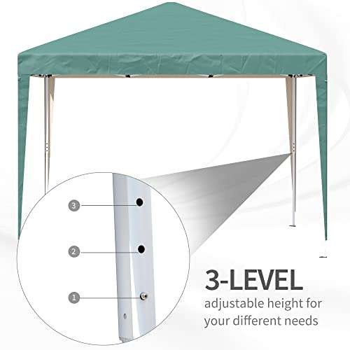 Outsunny 3 x 3M Garden Pop Up Gazebo Height Adjustable Marquee Party Tent Wedding Canopy with Carrying Bag, Green £56.99 Amazon