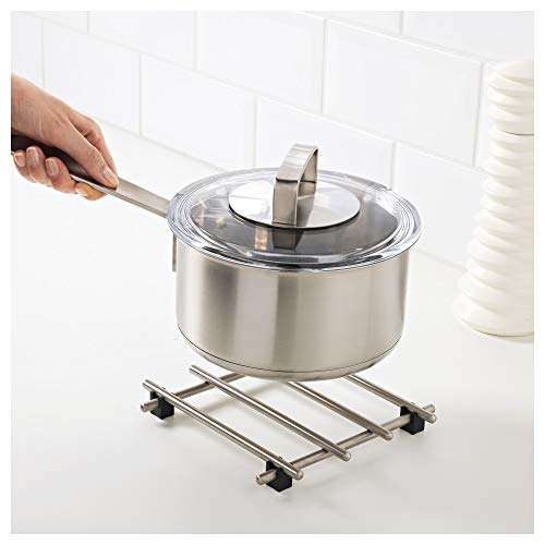 Ikea Lamplig Stainless Steel Trivet - Pot and Pan Worktop Stand 18cm x 18 cm, Silver - £2.50 @ Amazon