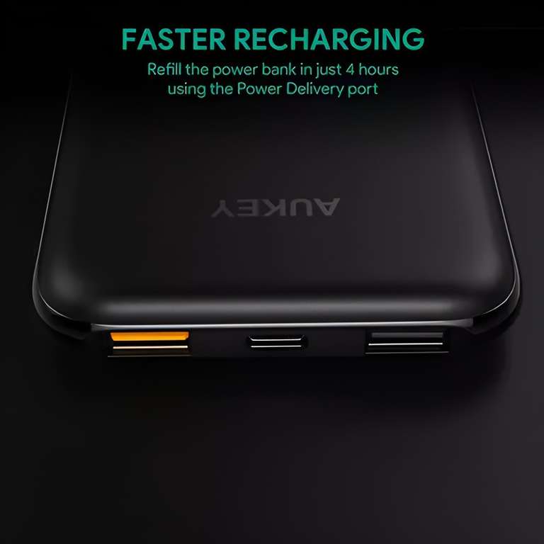 AUKEY PB-Y13 10000mAh PD 2.0 USB-C Power Bank With Quick Charge 3.0 Max 18w - £10.48 Delivered @ MyMemory