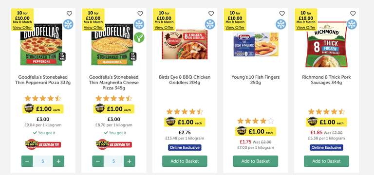 10 Selected Frozen Items For £5 - w/Code (Online Only / Minimum Spend Applies & Selected Accounts)