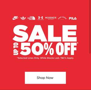Up to 50% off JD Sports Summer Sale Launch (7000 lines)+ free click & collect