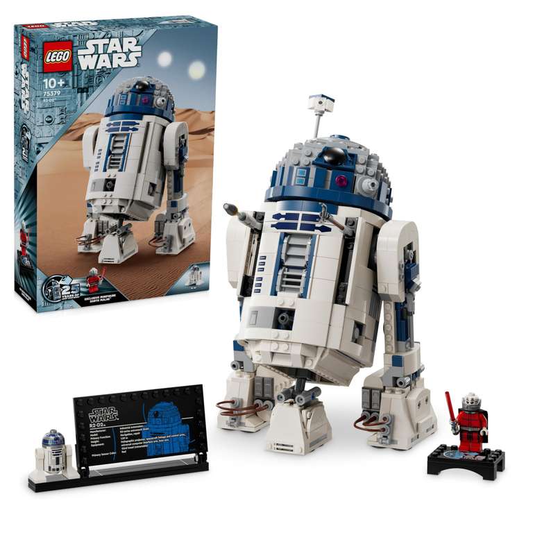 LEGO Star Wars R2-D2 Droid 25th Anniversary Darth Malek Minifigure and Decoration Plaque, Memorabilia Gift Idea 75379
