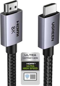UGREEN Certified HDMI 2.1 Cable 1m ( 4K + 8K / 120 ~ 240Hz eARC / Dolby Atmos ) @ w / voucher UGREEN GROUP LIMITED UK / FBA