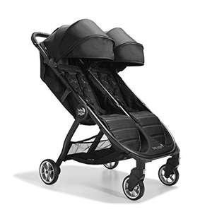 Baby Jogger City Tour 2 Double Travel Pushchair | Lightweight, Foldable & Portable Double Buggy | Pitch Black
