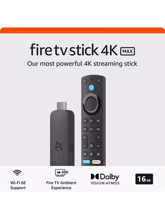 Amazon Fire TV Stick 2nd Gen 4K £34.99 / 4K Max £44.99 + 2 year guarantee + Free Click & Collect