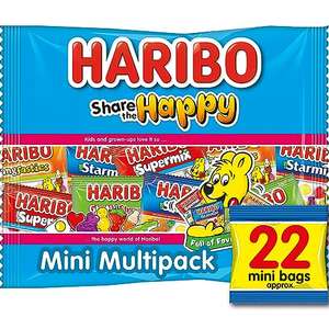 HARIBO Share the Happy 22 x 16g Mini Bags Party Multipack 352g - 2 For £3.50