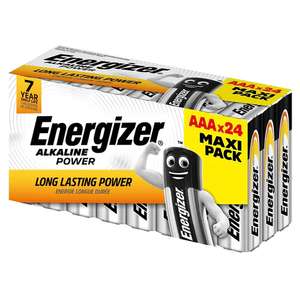 Pack of 24 Energizer Alkaline Batteries Long Lasting Power - Type AAA or Type AA - with code