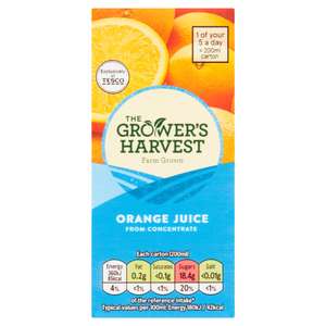 Growers Harvest Orange Juice From Concentrate 200ml 18p @ Tesco Chorley
