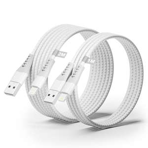 Ainpow iPhone Charger Cable 2M+1M (MFi Certified), USB A to Lightning Cable, Nylon, White - Sold By AINPOW-EU FBA