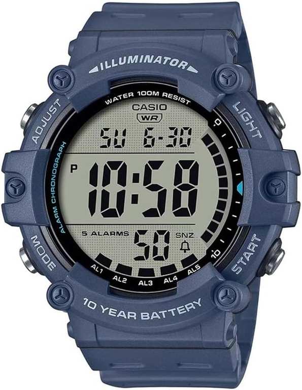 Casio Illuminator 10 Year Battery Blue Digital Watch with code
