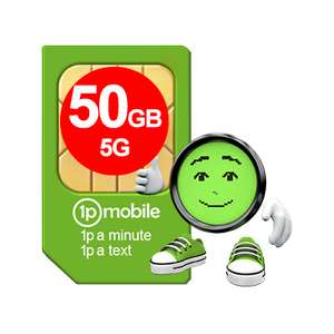 Sim only 5G 1 Month 50GB (EE) On 1p Mobile For £15p/m, Roaming, Tethering Included, Unlimited Minutes And Texts @ 1p Mobile