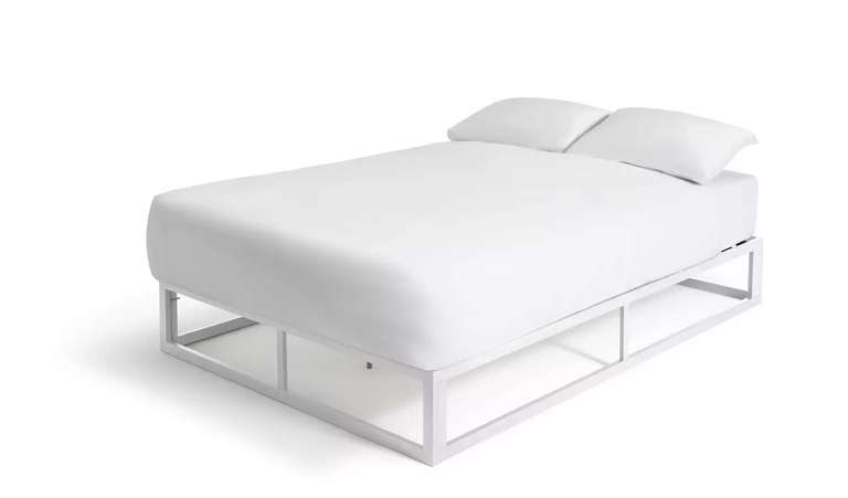 Habitat Platform Double Metal Bed Frame - White with code + 2 year guarantee