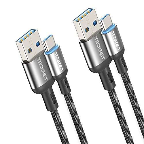 TeckNet USB C Cable Pack, USB C Fast Charging Cable, 3.3A 2 x 2M Type C Charger Cables, £5.99 Dispatched By Amazon, Sold By TECKNET