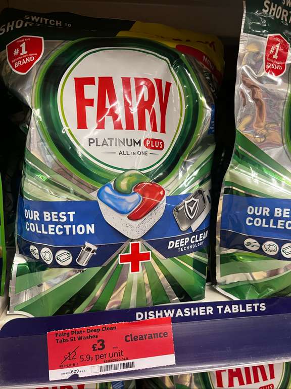 FAIRY PLATINUM PLUS - 51 washes - £3 @ Sainsbury's Dunstable
