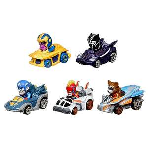 Hot Wheels RacerVerse, Set of 5 Die-Cast Marvel Toy Cars Optimized for Hot Wheels Track Performance has Popular Marvel Characters as Drivers