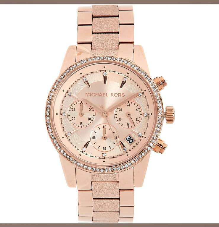 Michael Kors Rose Gold Tone Chronograph Watch - £79.99 with click & collect @ TK Maxx