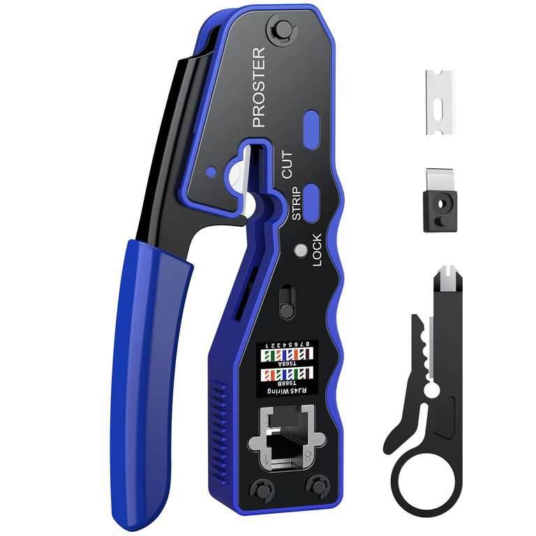 Proster RJ45 Crimp Tool - 3 in 1 Ethernet Crimping Tool With Voucher - Sold by TIMEEU / FBA (Possible £9.54 for selected accounts)