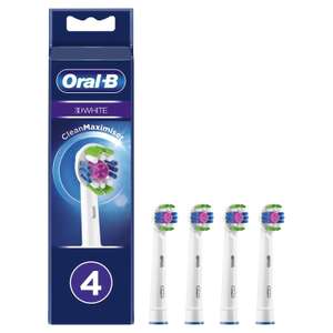 Oral-B 3D White Toothbrush Head with CleanMaximiser Technology, 4 Pack (+£1.50 C&C)