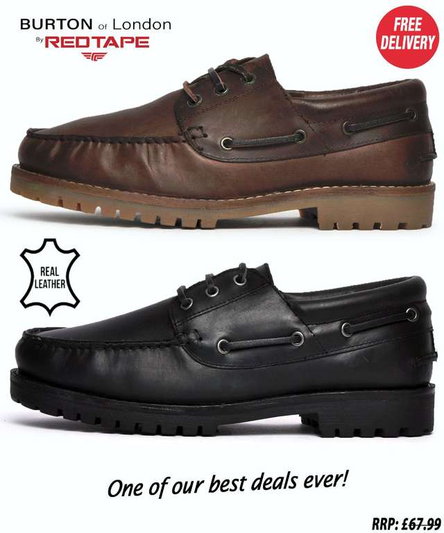 Real Leather Burton Of London by Red Tape Moc Shoes with code