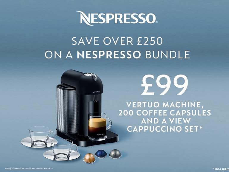 Nespresso Vertuo Coffee Machine + 200 