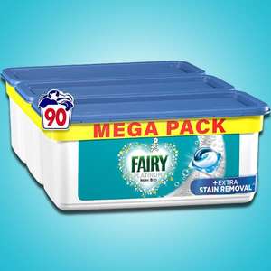 3 x Fairy Platinum Non-Bio Extra Stain Removal Laundry Capsules (Total 90 Pods) - Minimum basket £25