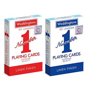 Waddingtons Number 1 Playing Card Game, Play with One of Red or Blue Deck of Cards Pack Of 12 (Random Pack Sent)
