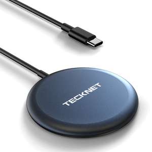 TECKNET Magnetic Wireless Charger Compatibility with Mag-Safe, USB C Fast Charging up to 15W with 3.3ft Cable with code