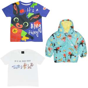 Kids Clothing Sale + 25% Off Using Code / Free Delivery - Bing and Other T-Shirts £4.50 / Bing Puffer Jacket £11.25 @ Popgear