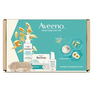 Aveeno Face Calm + Restore Face Care Gift Set with Nourishing Oat Cleanser 200ml, Triple Oat Serum £20.86 at Amazon