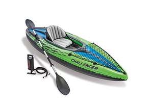 Intex Challenger Kayak, Man Inflatable Canoe with Aluminum Oars and Hand Pump
