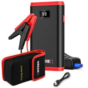 GREPRO 1500A Jump Starter Power Pack, Car Battery Booster Jump Starter & Jump Pack, LCD Screen & LED Flashlight - Sold by GREPRO FBA