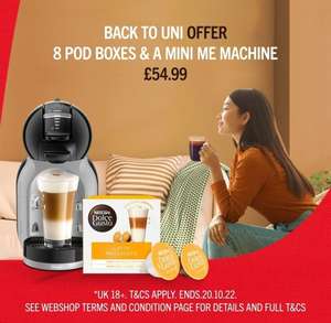 Dulce Gusto Mini Me Machine + 8 Pod Boxes £54.99 Delivered @ Nescafe