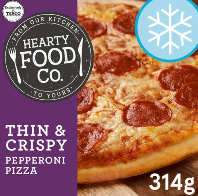 Hearty Food Thin Pepperoni / Cheese Pizza 314G Any 5 for 4 Clubcard Price £3 @ Tesco