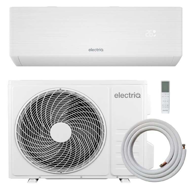 ElectriQ IQool 9000 BTU Smart A+++ Wall Mounted Split Air Conditioner With Heat Pump - 5m Pipe Kit Included